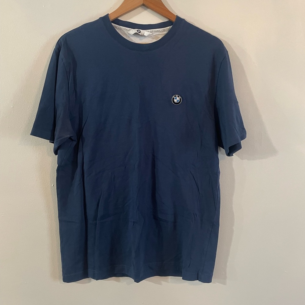 Men’s Blue BWM Embroidered Shirt | Vintage 100% Cotton | Size L